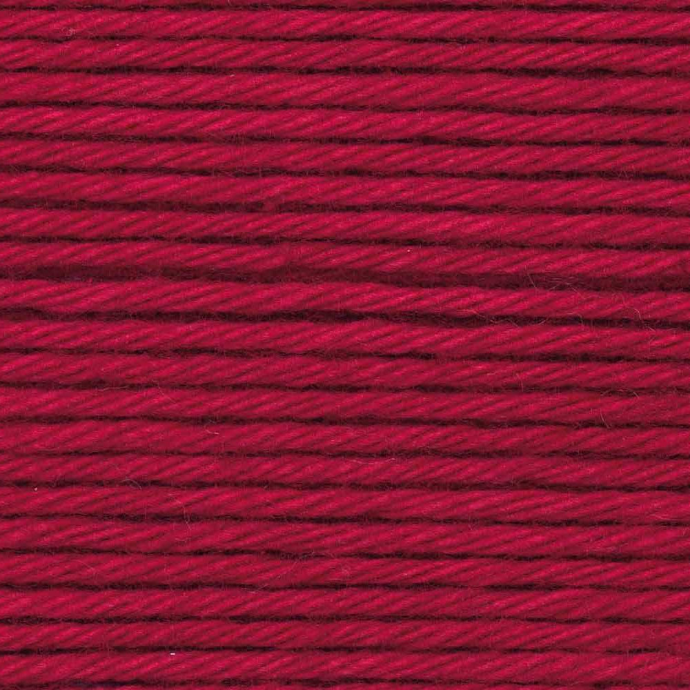 Close-up of red yarn with visible texture