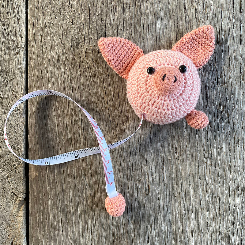 Crocheted Pig Tape Measure