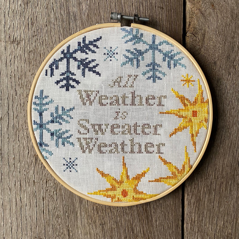 All Weather is Sweater Weather Cross Stitch Kit