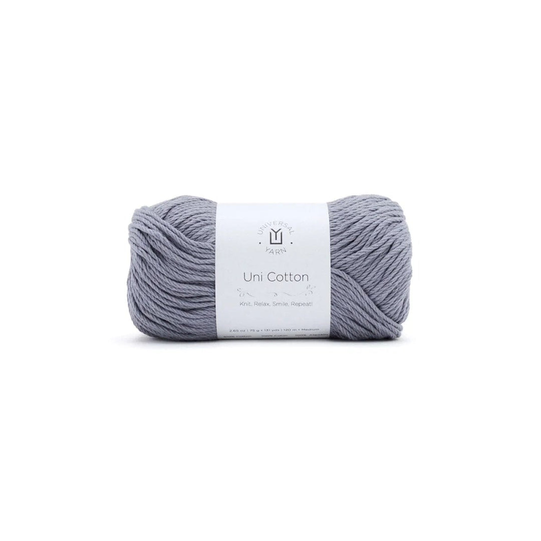 A  grey ball of yarn shown on a plain white background.