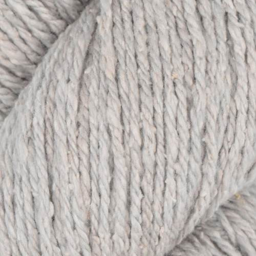 Close-up of gray yarn with visible texture
