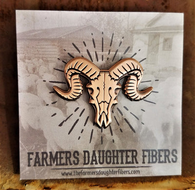 The Farmers Daughter Ram's Head Pin - Haus of Yarn
