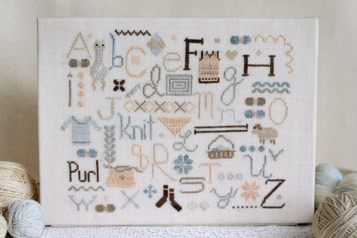A Knitter's Alphabet Cross Stitch Kit - Haus of Yarn