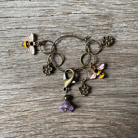 Bee and Bloom Stitch Marker Set