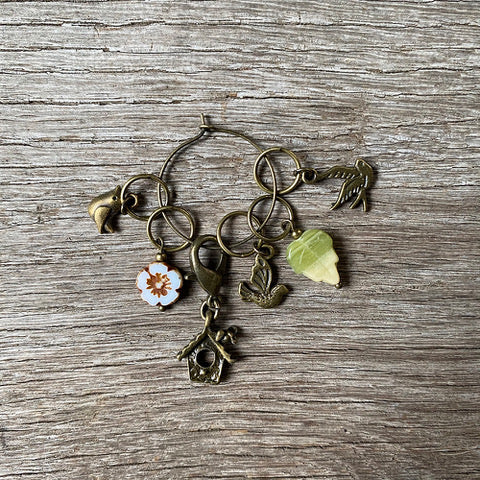 Springtime Bird Stitch Marker Set