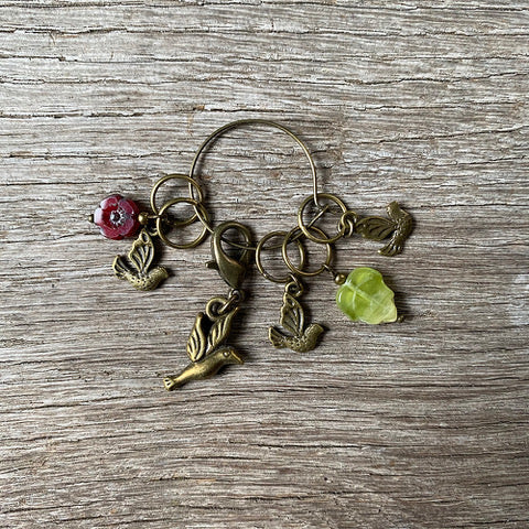 Springtime Bird Stitch Marker Set