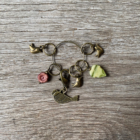 Springtime Bird Stitch Marker Set